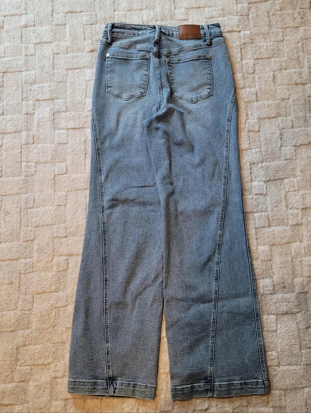 EUC JUDY BLUE Joy High Rise Side Seam Retro Wide Leg Medium Wash Jeans Size 9/29 - Picture 14 of 16
